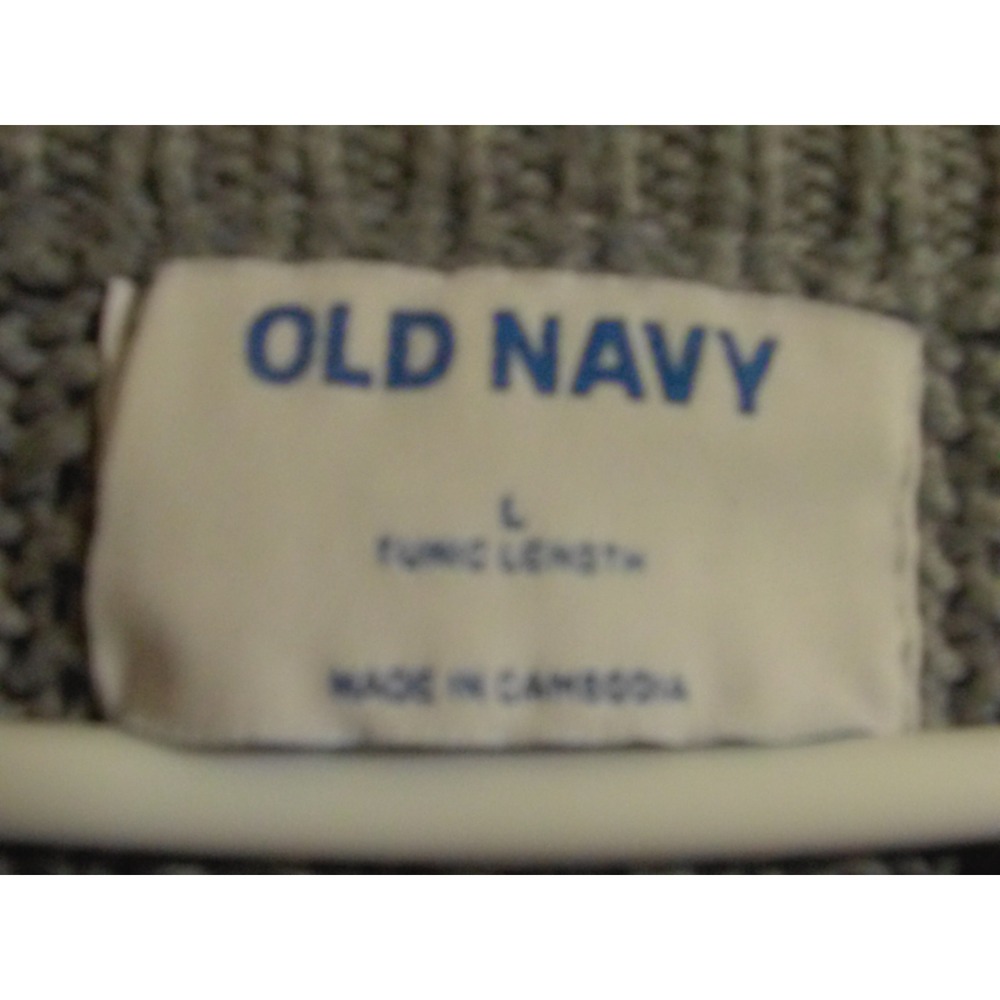 Old Navy Womens Large Tunic Length Cotton Knit Sweater Sage Green Crew Neck - Picture 4 of 10